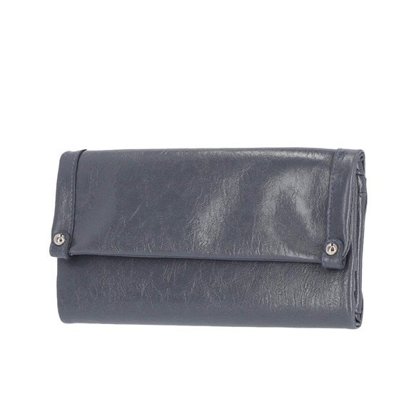 Elegant Time & Tru Gray Women's Fold Over Clutch Wallet Organization - Picture 1 of 2